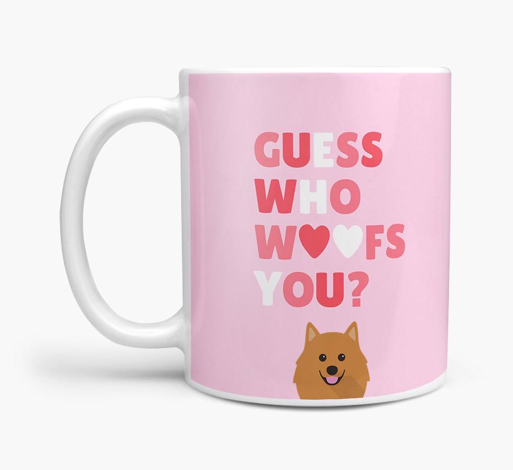 'Guess Who Woofs You' Mug With {breedFullName} Icon