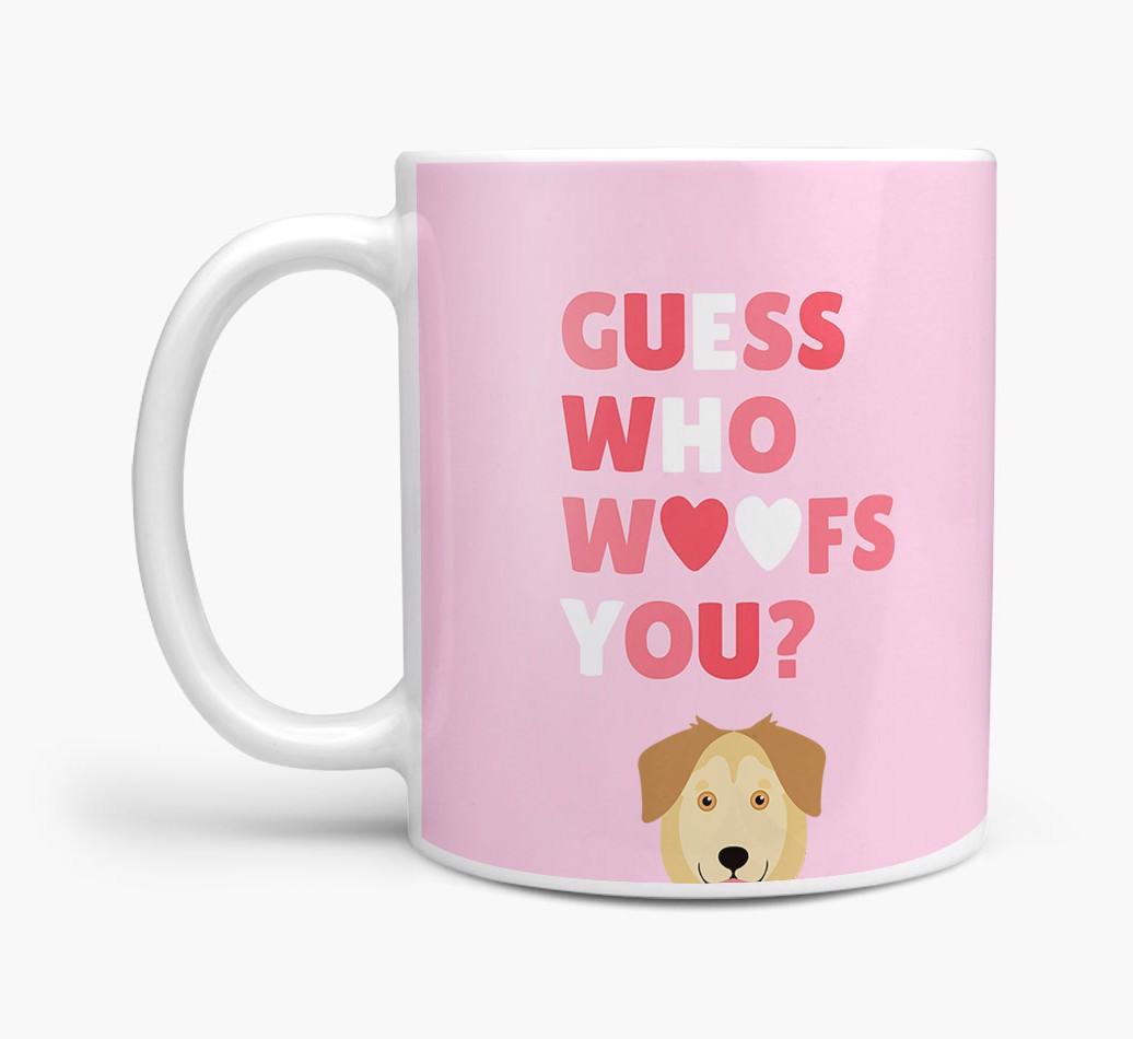 'Guess Who Woofs You' Mug With {breedFullName} Icon