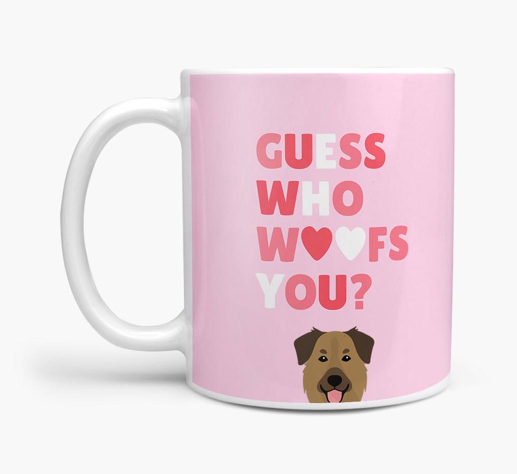 'Guess Who Woofs You' Mug With {breedFullName} Icon