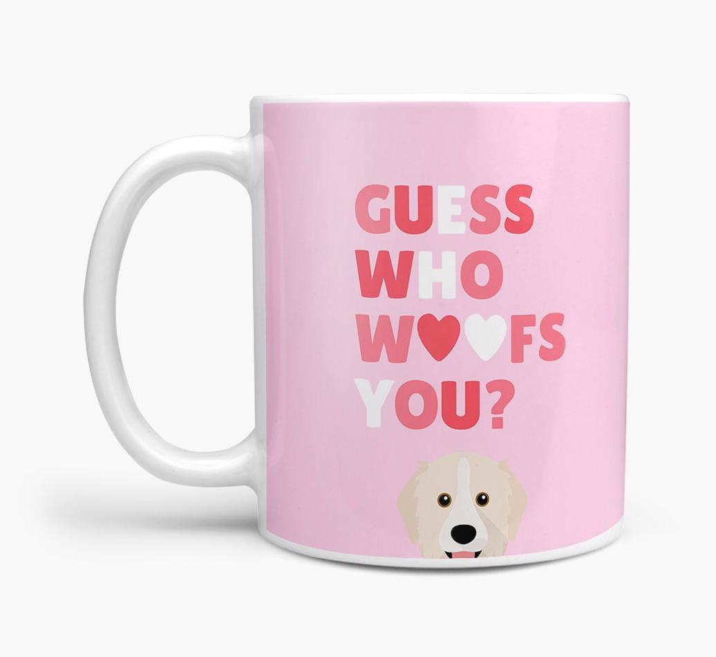 'Guess Who Woofs You' Mug With {breedFullName} Icon