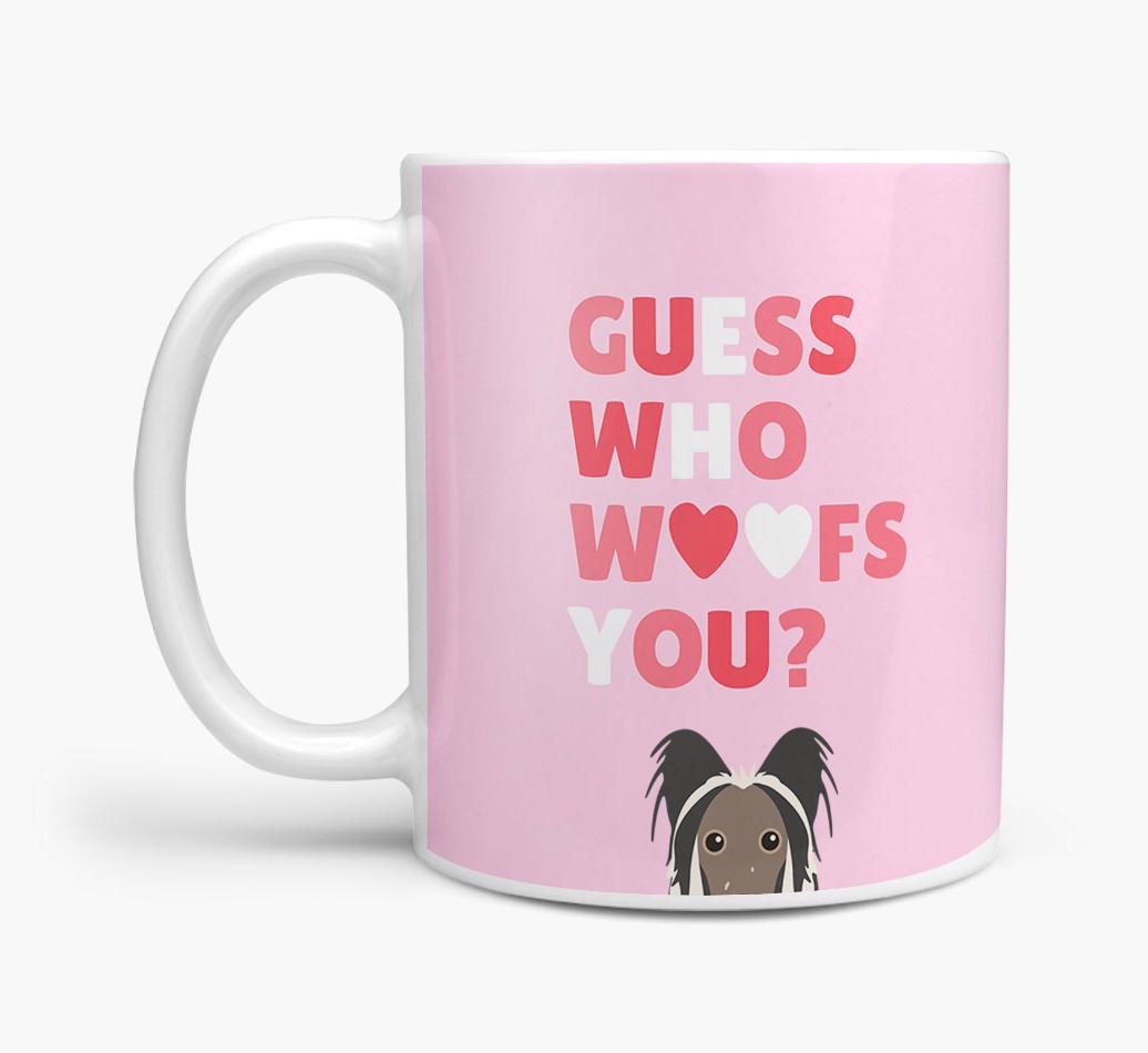 'Guess Who Woofs You' Mug With {breedFullName} Icon