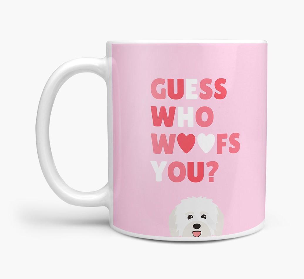 'Guess Who Woofs You' Mug With {breedFullName} Icon