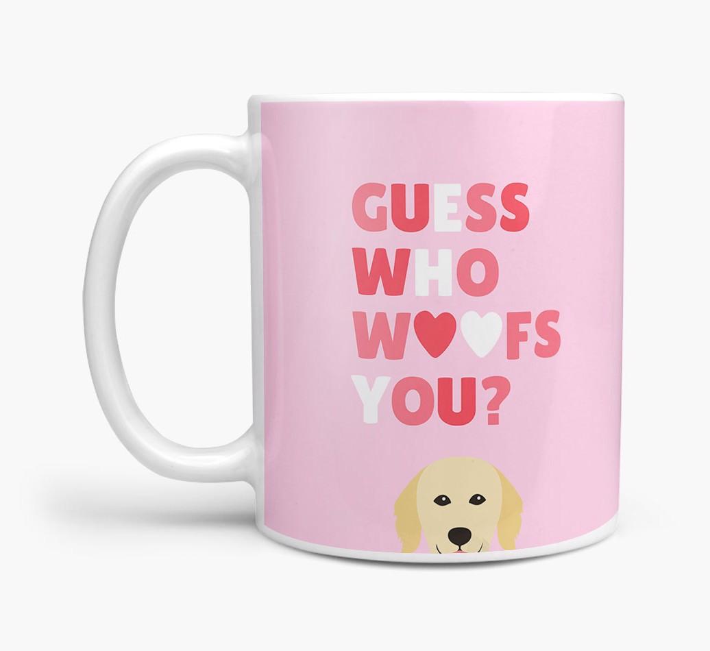 'Guess Who Woofs You' Mug With {breedFullName} Icon
