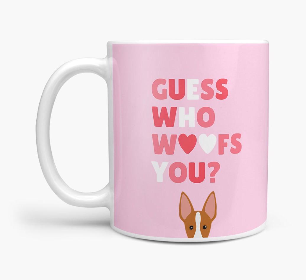'Guess Who Woofs You' Mug With {breedFullName} Icon
