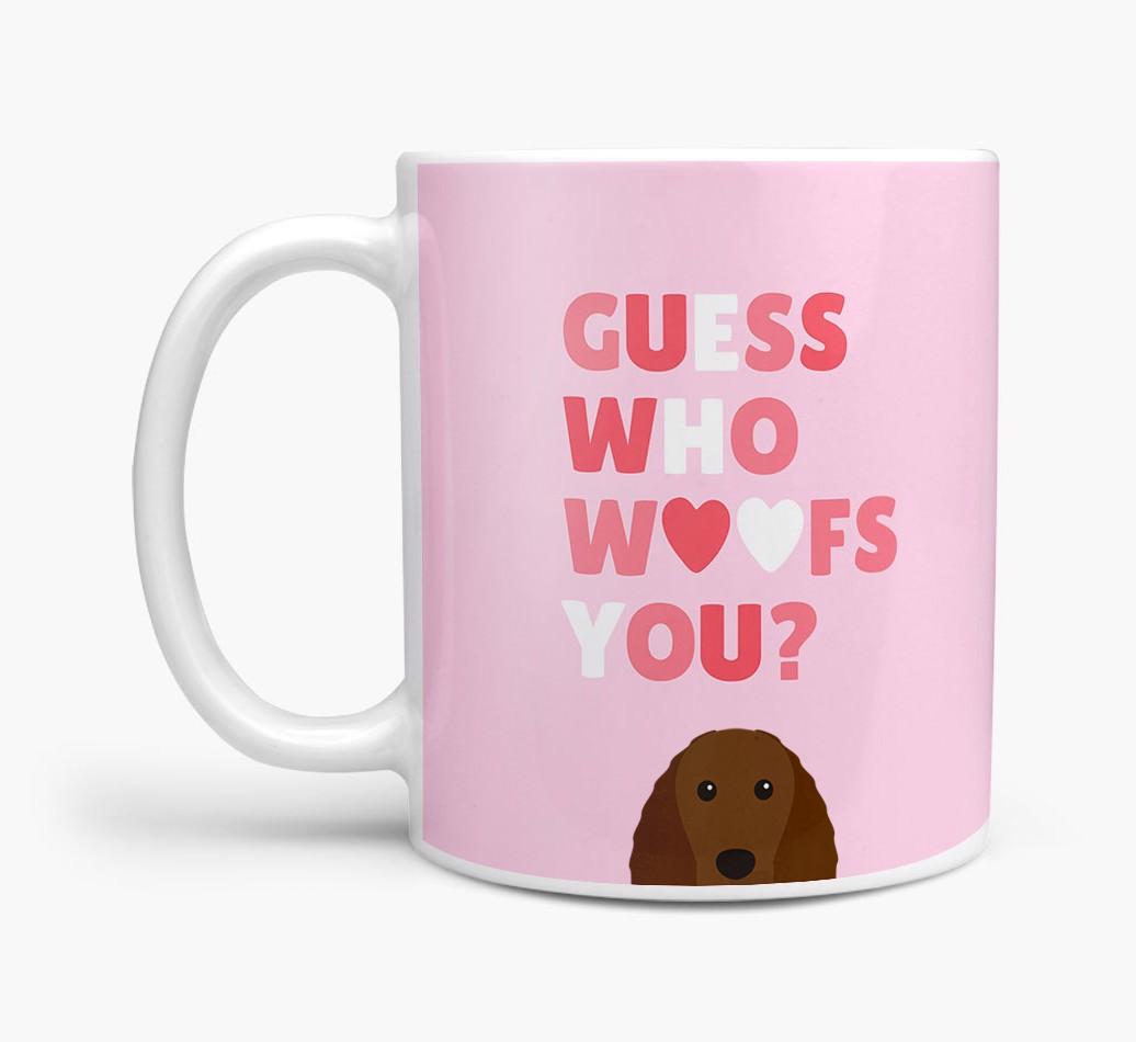 'Guess Who Woofs You' Mug With {breedFullName} Icon
