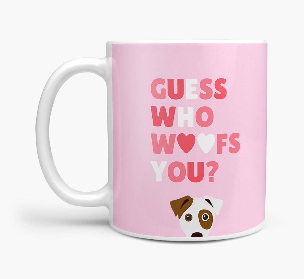 'Guess Who Woofs You' Mug With {breedFullName} Icon