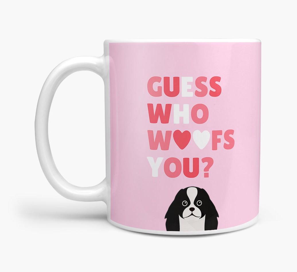 'Guess Who Woofs You' Mug With {breedFullName} Icon
