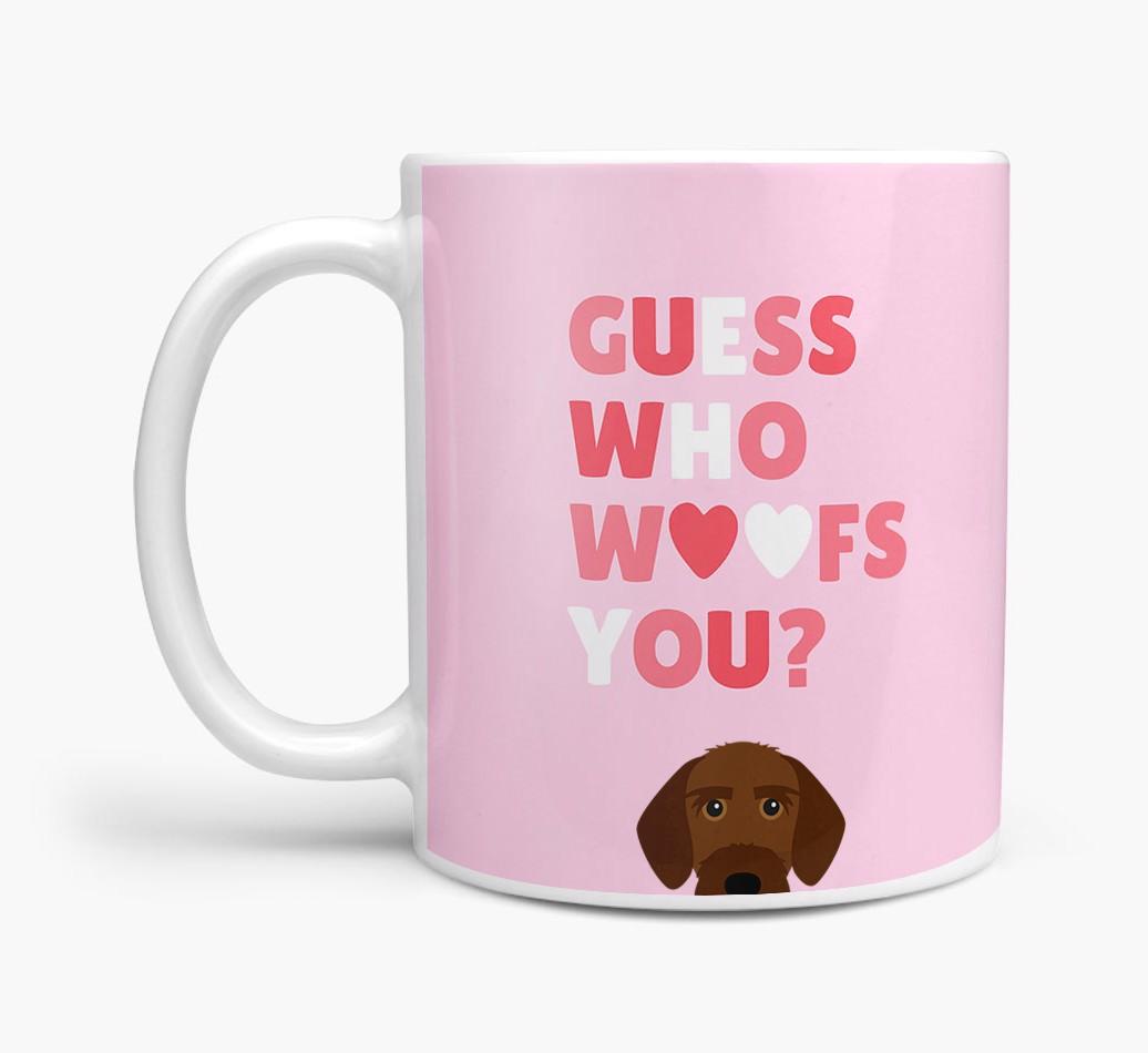 'Guess Who Woofs You' Mug With {breedFullName} Icon