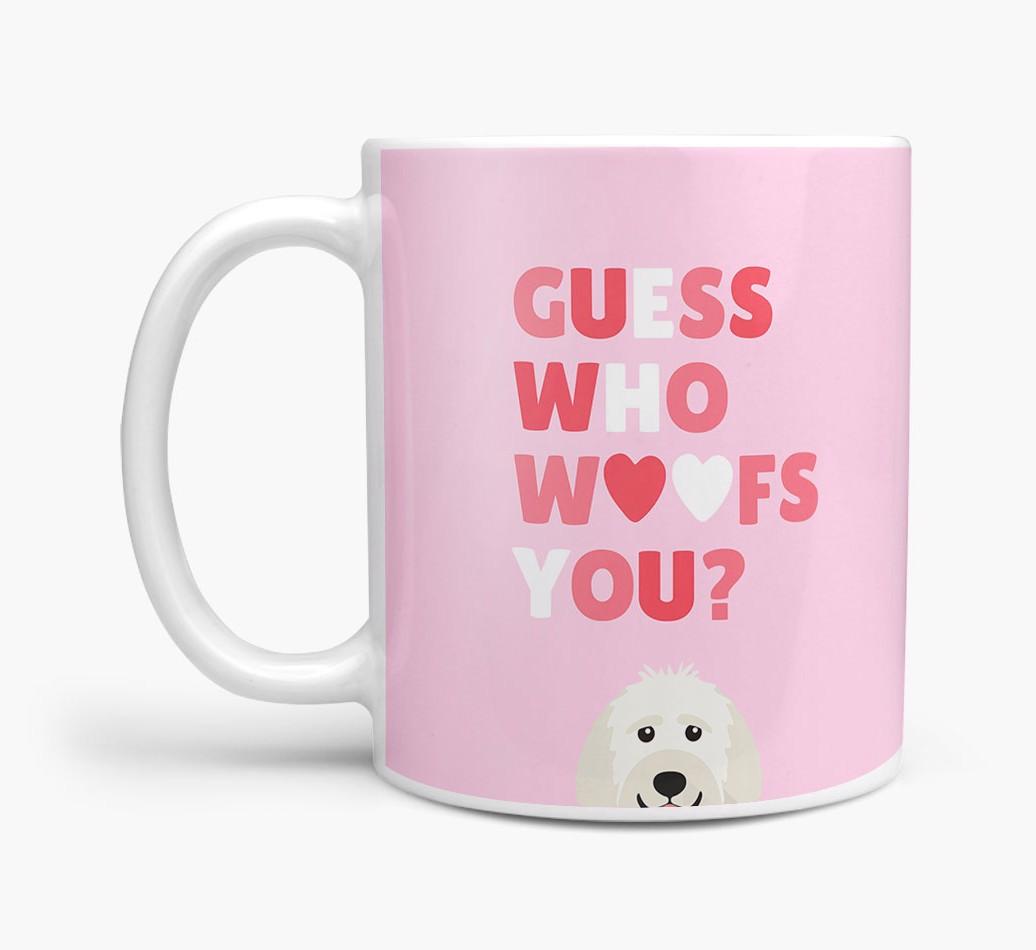 'Guess Who Woofs You' Mug With {breedFullName} Icon