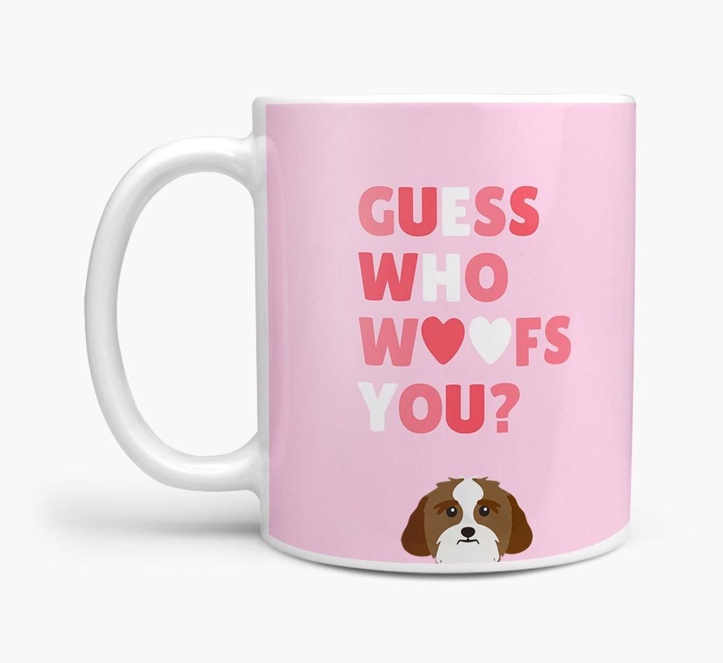 'Guess Who Woofs You' Mug With {breedFullName} Icon