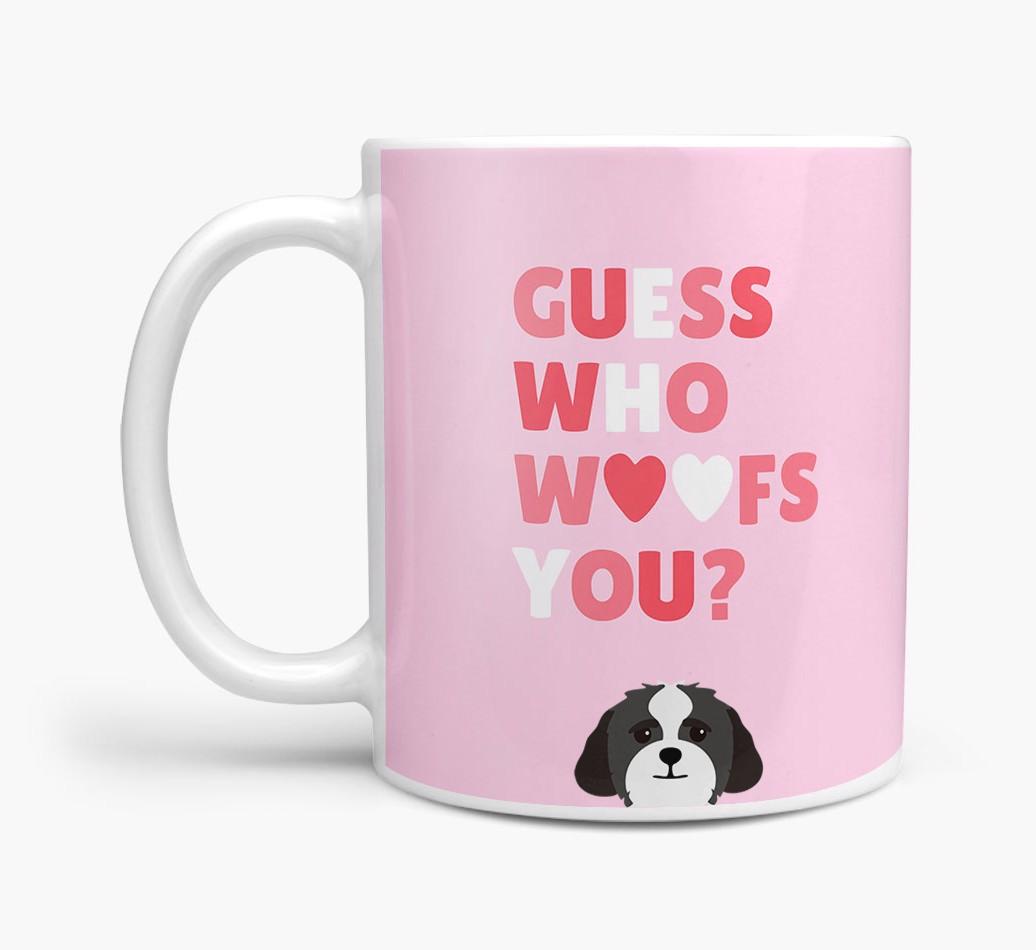 'Guess Who Woofs You' Mug With {breedFullName} Icon