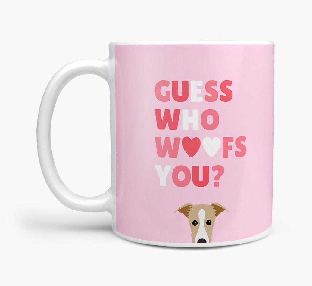 'Guess Who Woofs You' Mug With {breedFullName} Icon