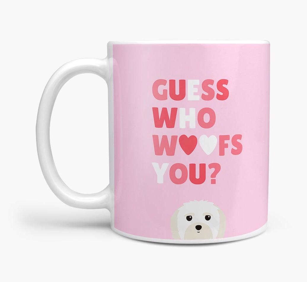 'Guess Who Woofs You' Mug With {breedFullName} Icon