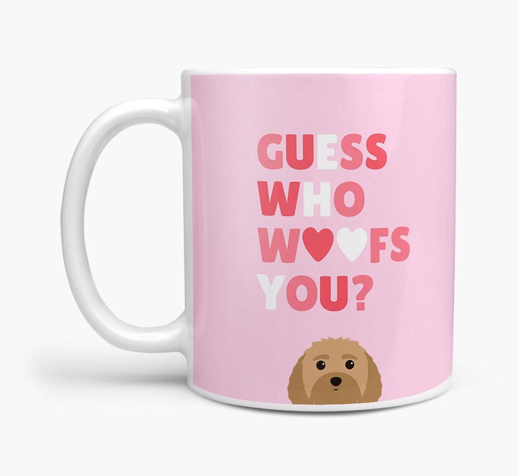 'Guess Who Woofs You' Mug With {breedFullName} Icon