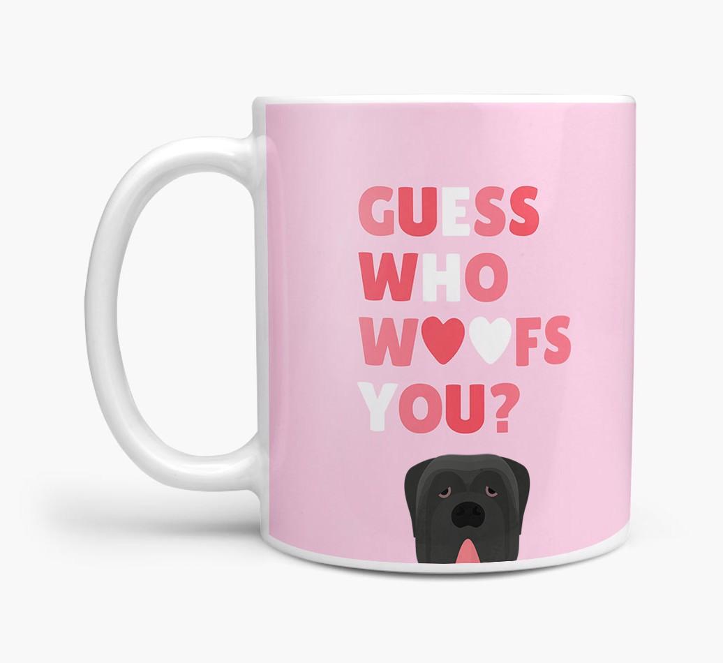 'Guess Who Woofs You' Mug With {breedFullName} Icon