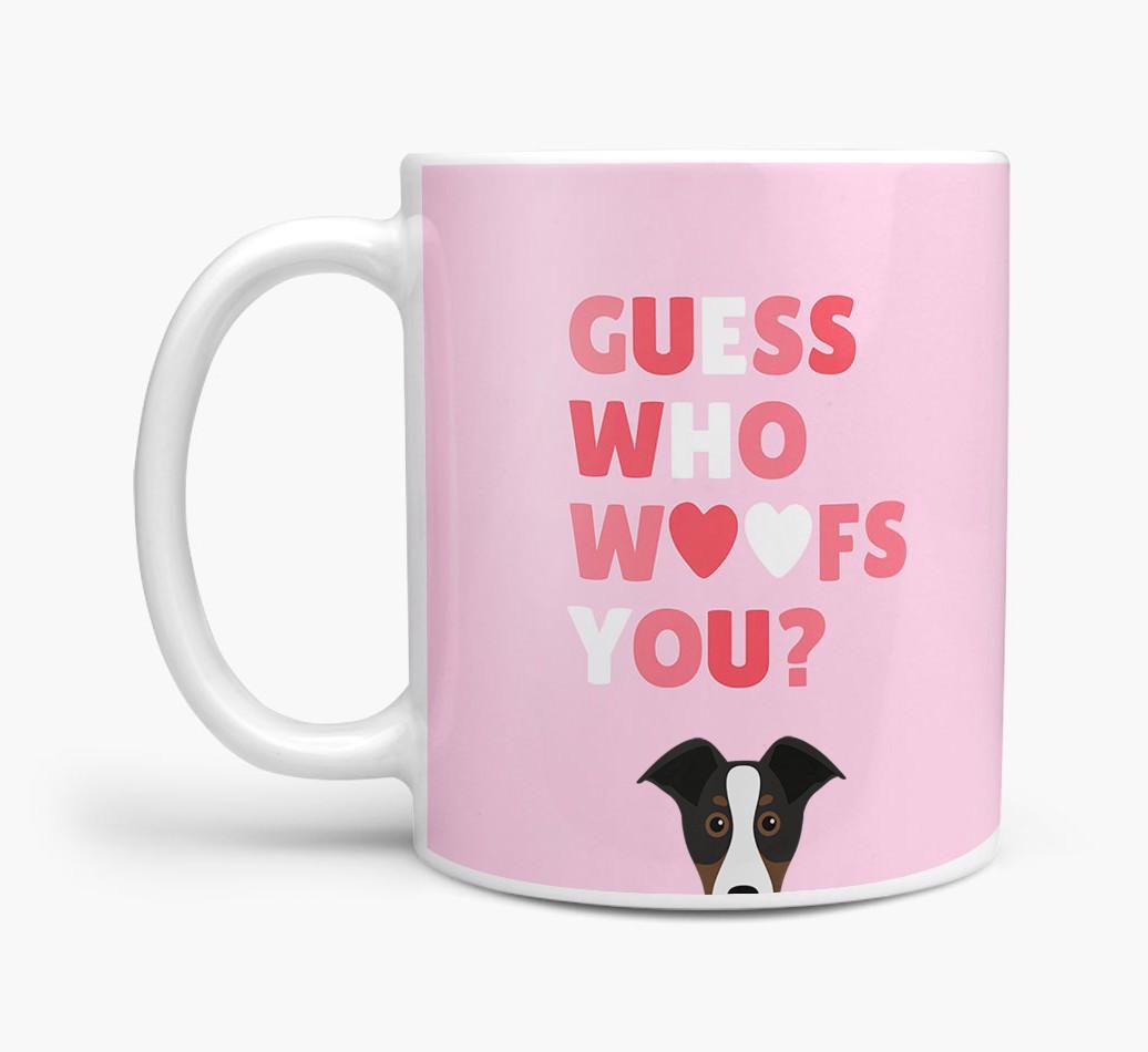 'Guess Who Woofs You' Mug With {breedFullName} Icon