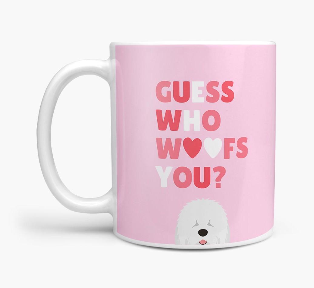 'Guess Who Woofs You' Mug With {breedFullName} Icon