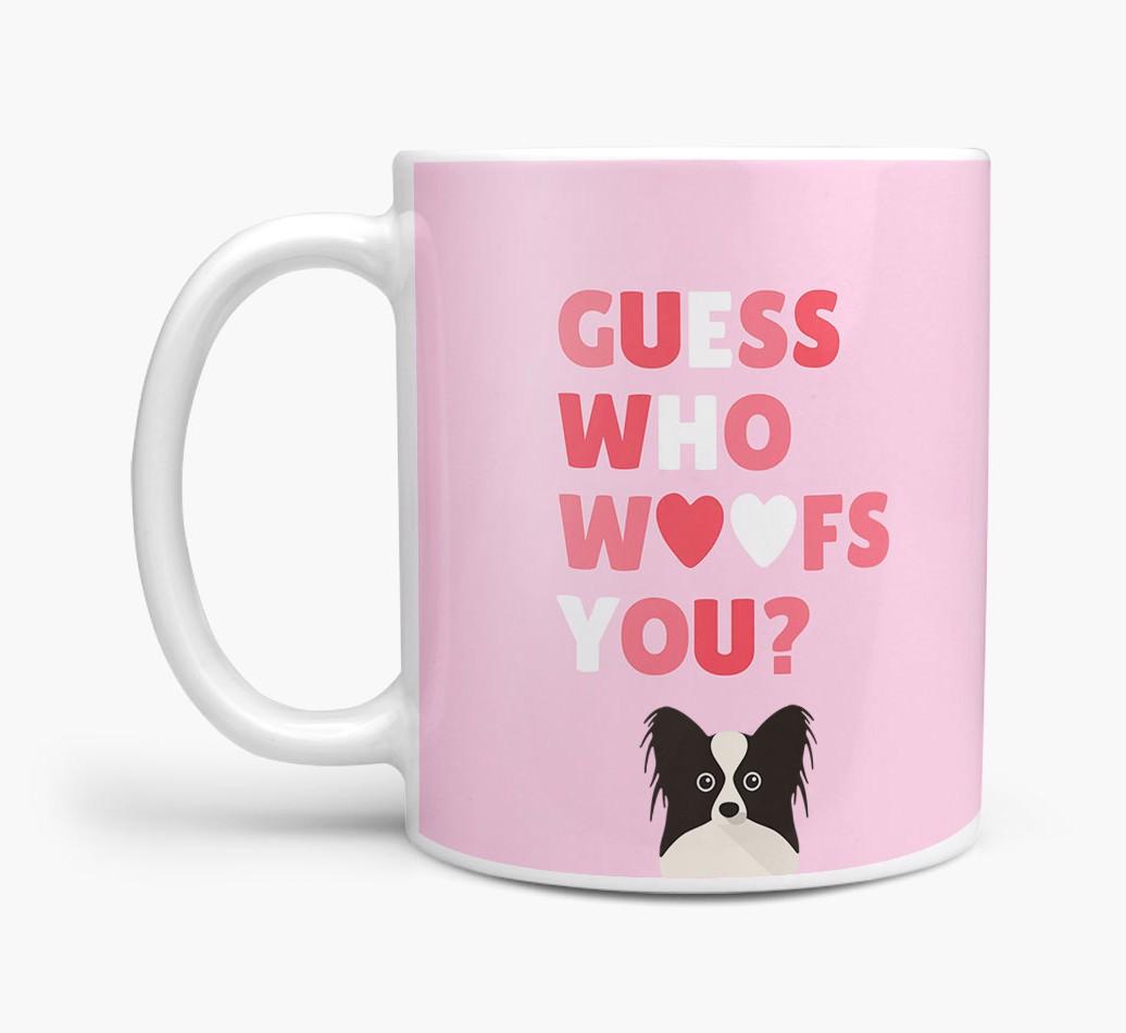 'Guess Who Woofs You' Mug With {breedFullName} Icon