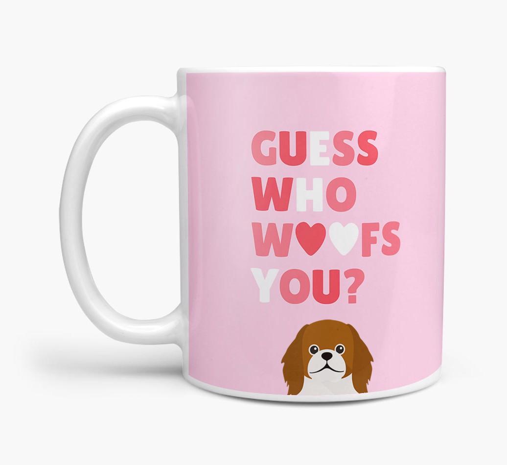 'Guess Who Woofs You' Mug With {breedFullName} Icon