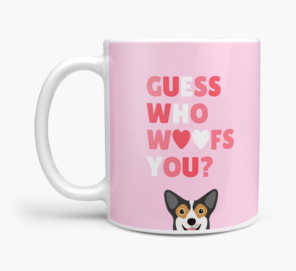 'Guess Who Woofs You' Mug With {breedFullName} Icon