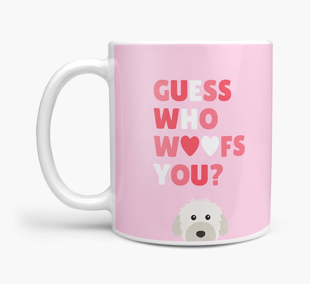 'Guess Who Woofs You' Mug With {breedFullName} Icon