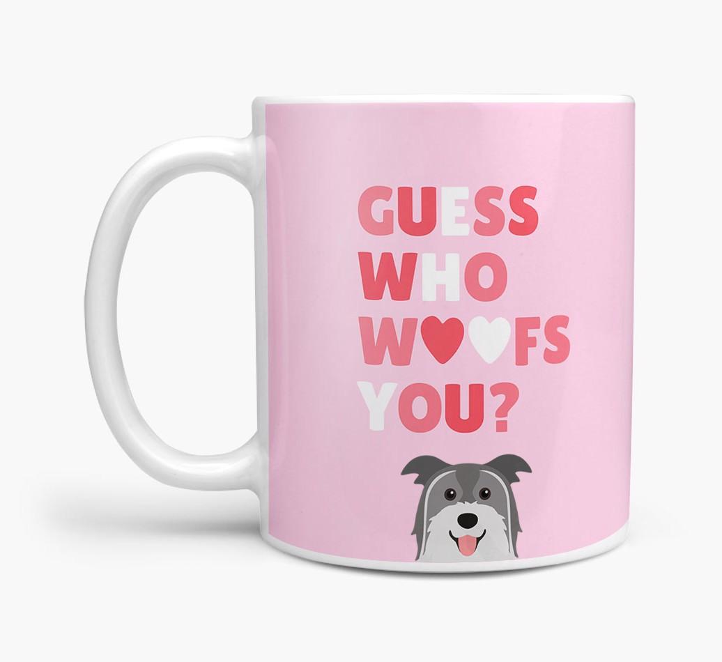 'Guess Who Woofs You' Mug With {breedFullName} Icon