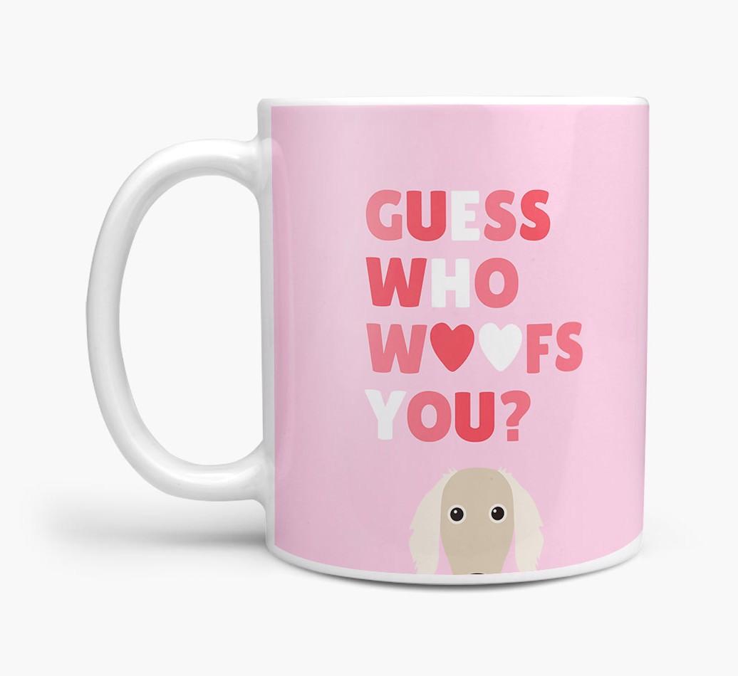 'Guess Who Woofs You' Mug With {breedFullName} Icon