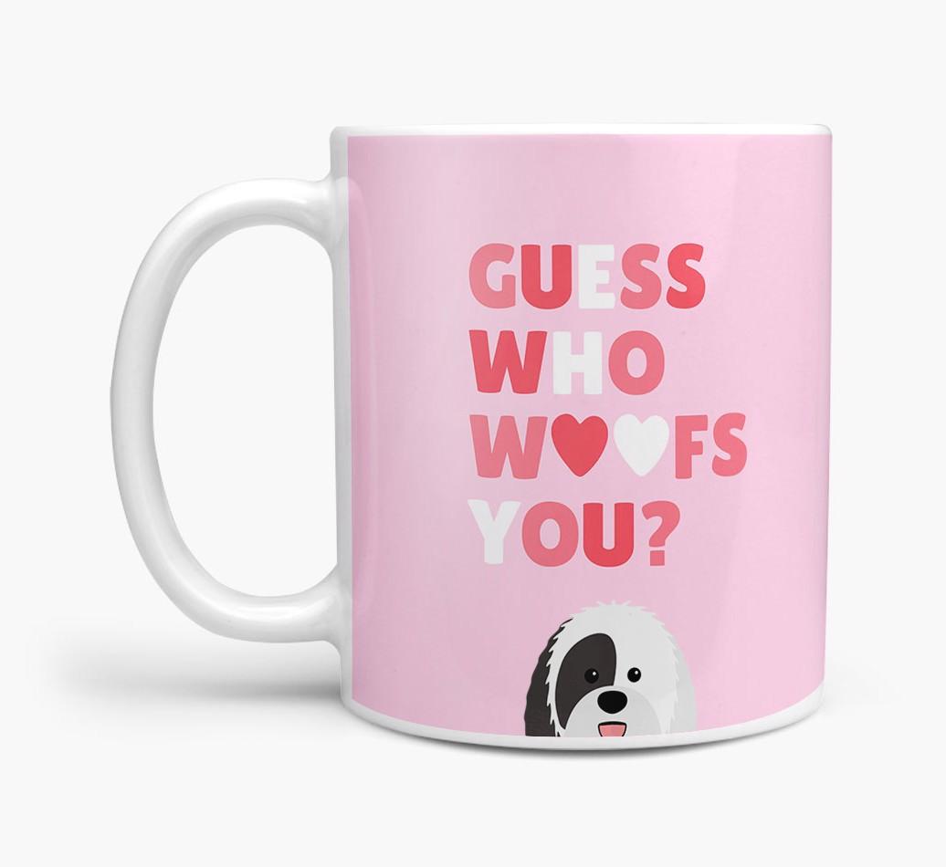 'Guess Who Woofs You' Mug With {breedFullName} Icon