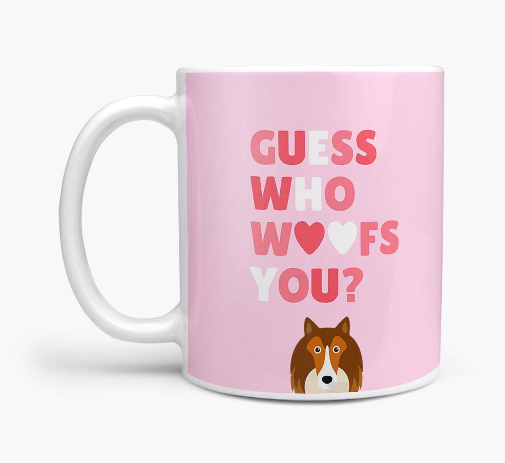 'Guess Who Woofs You' Mug With {breedFullName} Icon