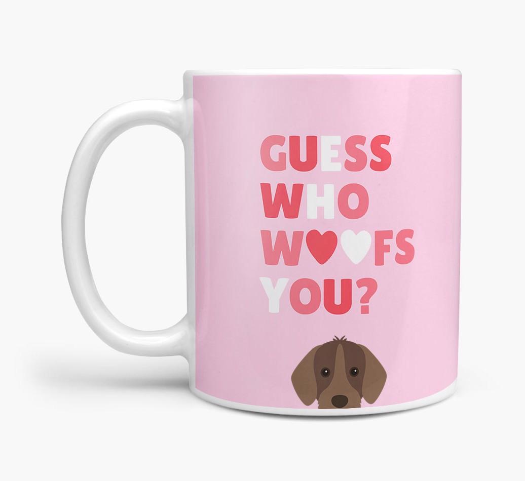 'Guess Who Woofs You' Mug With {breedFullName} Icon