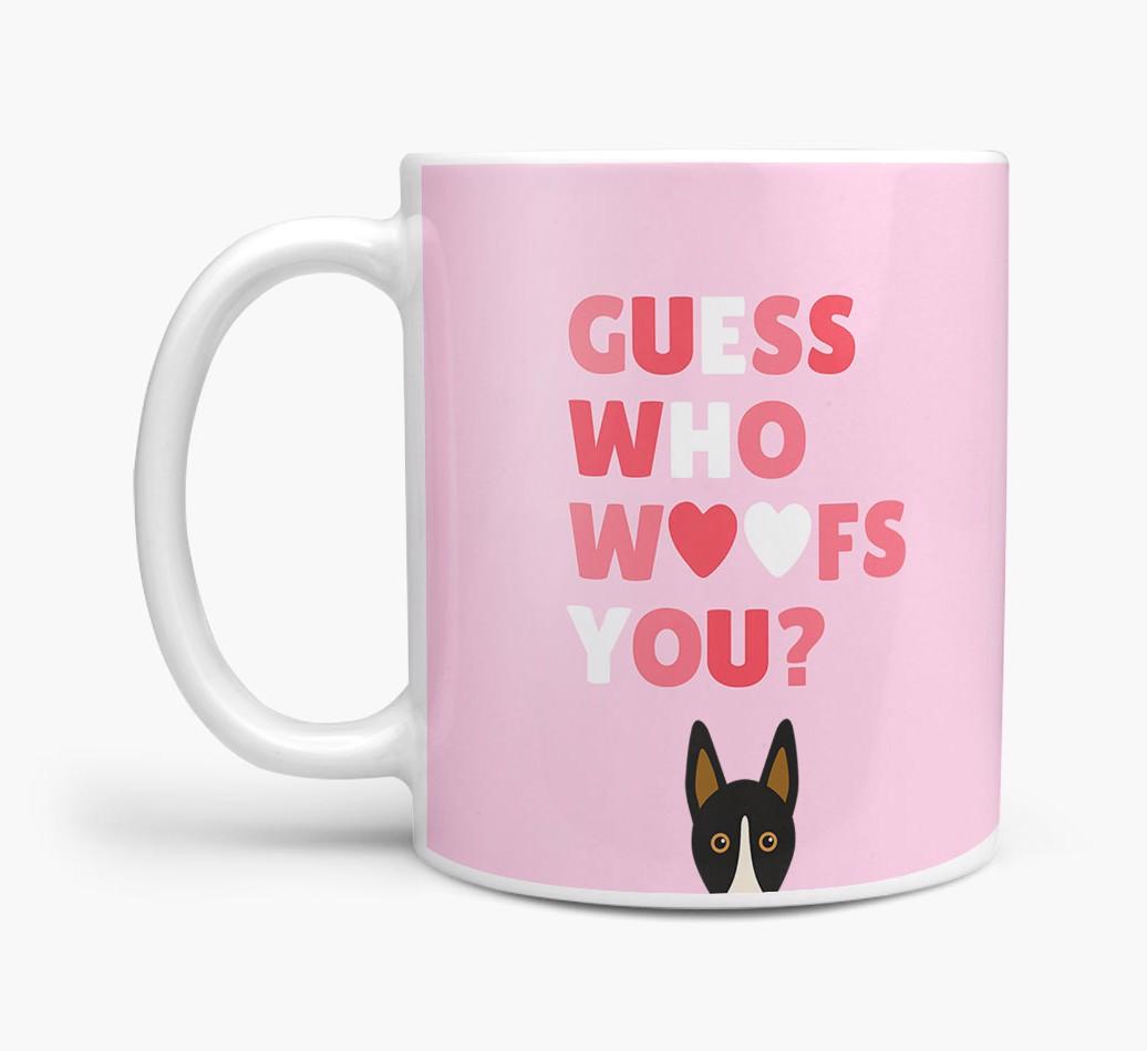'Guess Who Woofs You' Mug With {breedFullName} Icon