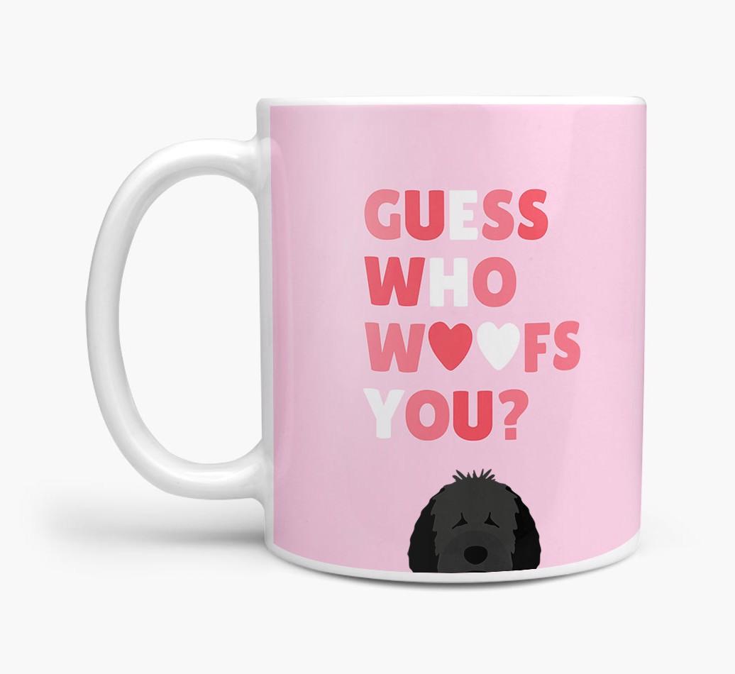 'Guess Who Woofs You' Mug With {breedFullName} Icon