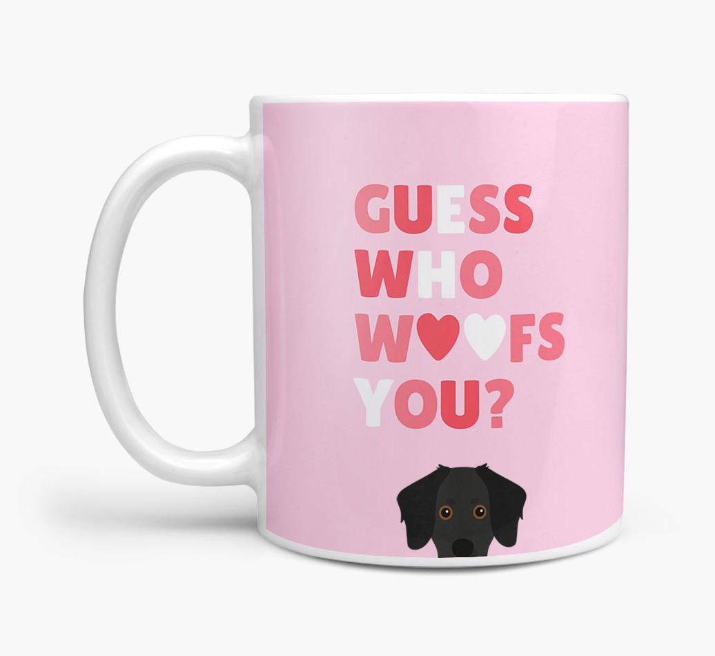 'Guess Who Woofs You' Mug With {breedFullName} Icon