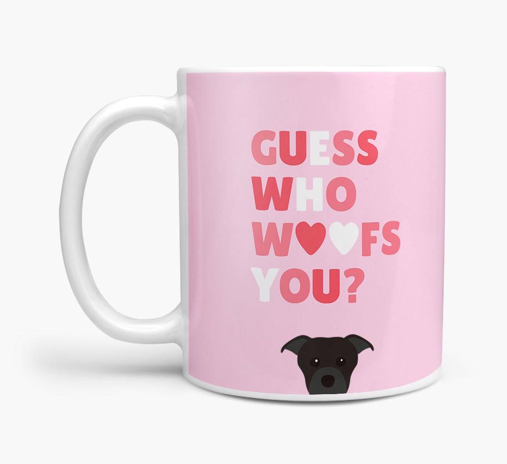 'Guess Who Woofs You' Mug With {breedFullName} Icon