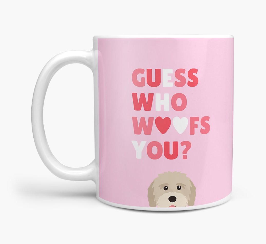 'Guess Who Woofs You' Mug With {breedFullName} Icon