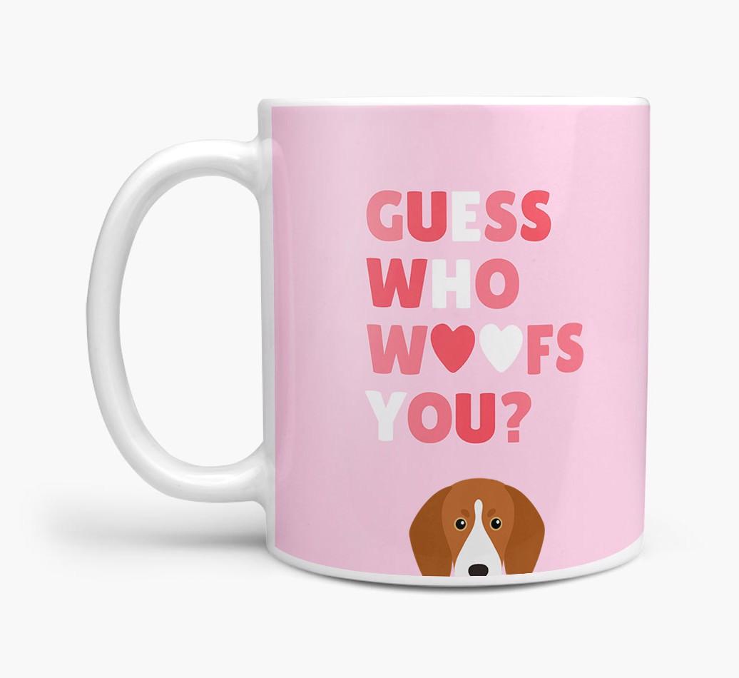 'Guess Who Woofs You' Mug With {breedFullName} Icon