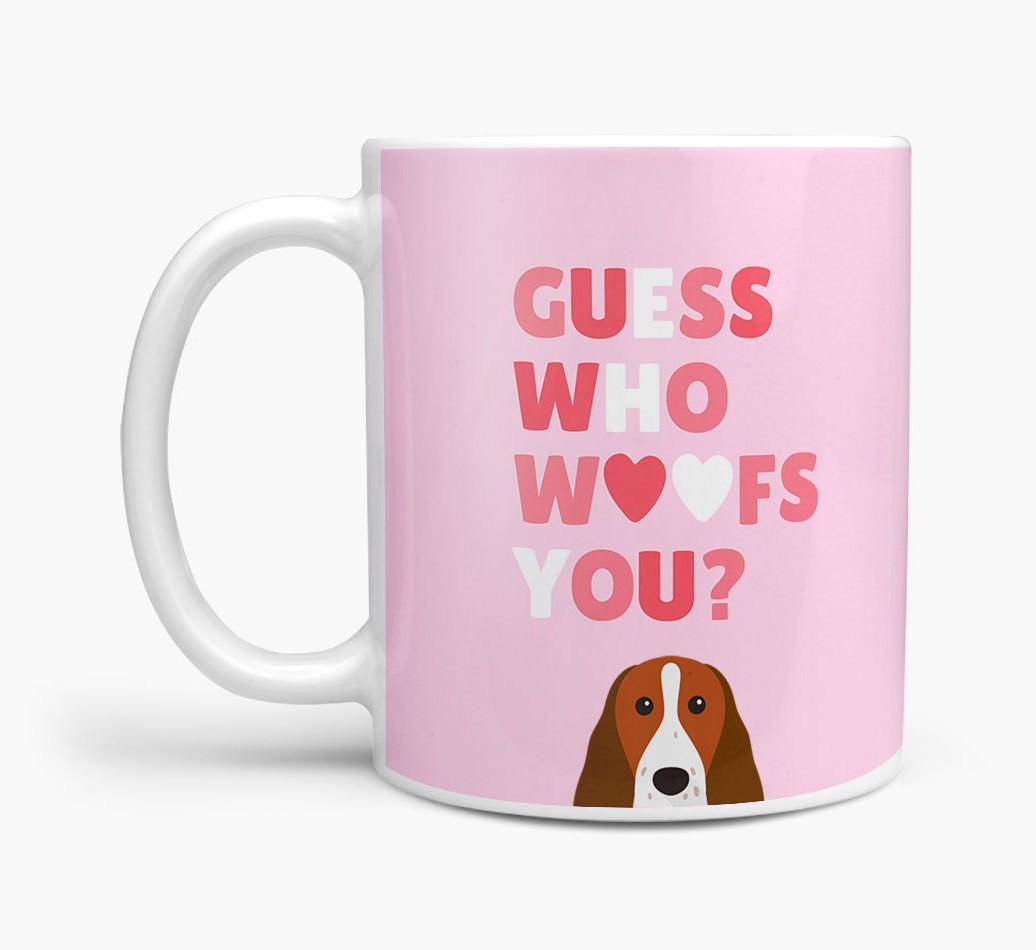 'Guess Who Woofs You' Mug With {breedFullName} Icon