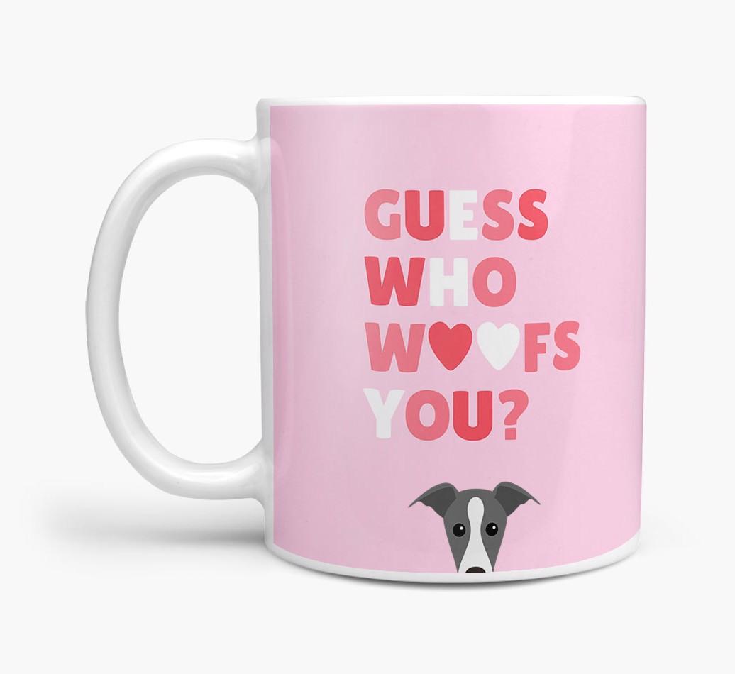 'Guess Who Woofs You' Mug With {breedFullName} Icon