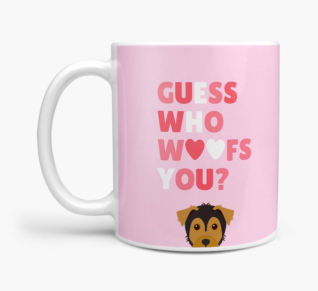 'Guess Who Woofs You' Mug With {breedFullName} Icon