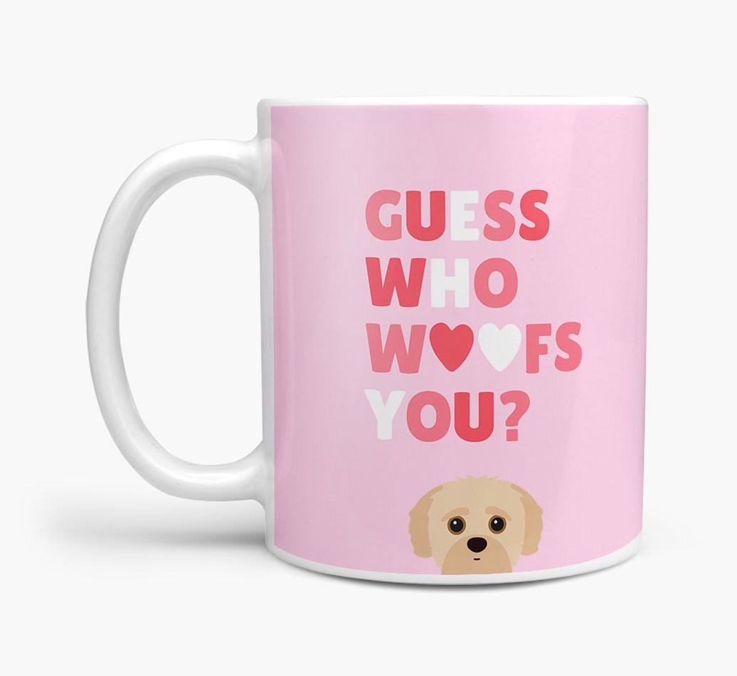 'Guess Who Woofs You' Mug With {breedFullName} Icon