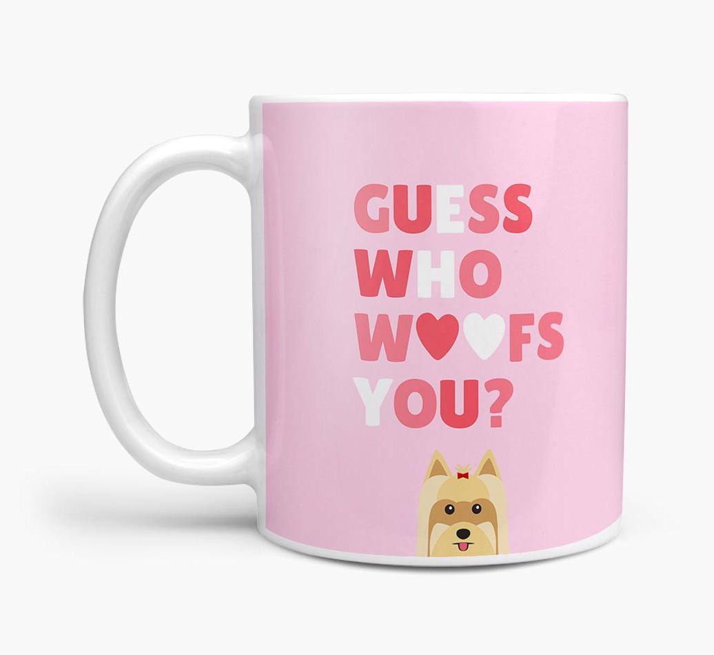 'Guess Who Woofs You' Mug With {breedFullName} Icon