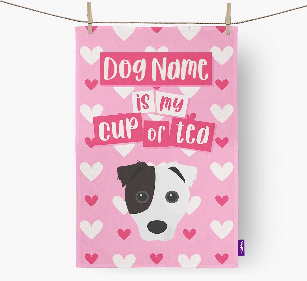 '{dogsName} is my cup of tea' Tea Towel with {breedFullName} Icon