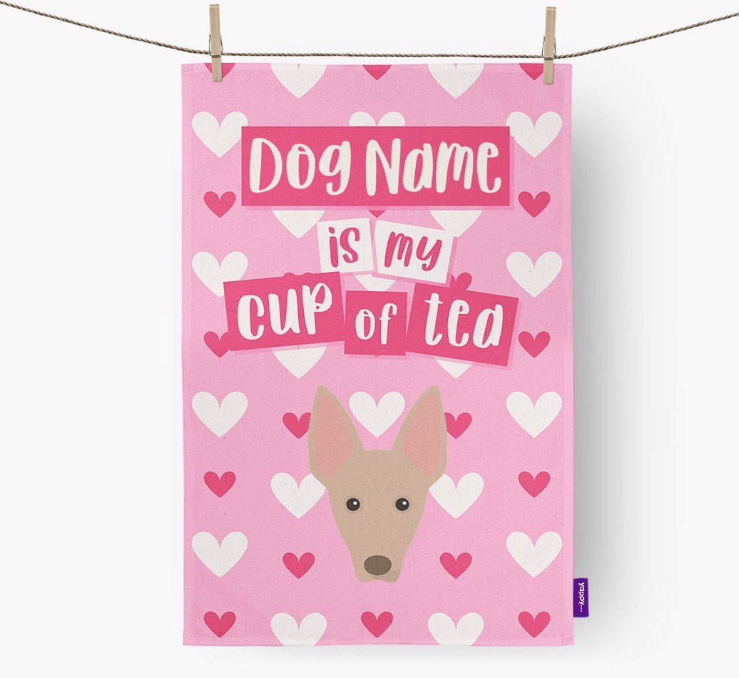'{dogsName} is my cup of tea' Tea Towel with {breedFullName} Icon