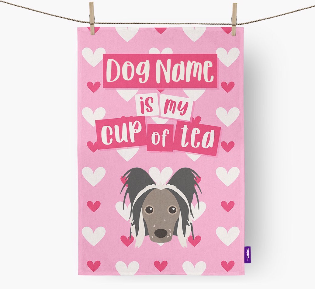 '{dogsName} is my cup of tea' Tea Towel with {breedFullName} Icon