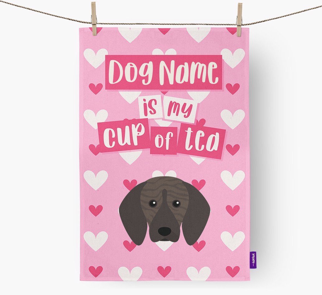 '{dogsName} is my cup of tea' Tea Towel with {breedFullName} Icon
