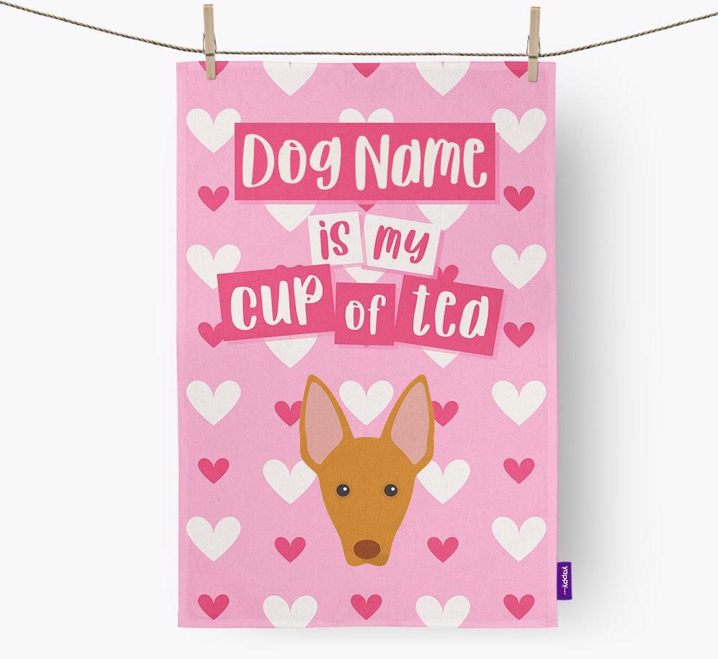 '{dogsName} is my cup of tea' Tea Towel with {breedFullName} Icon