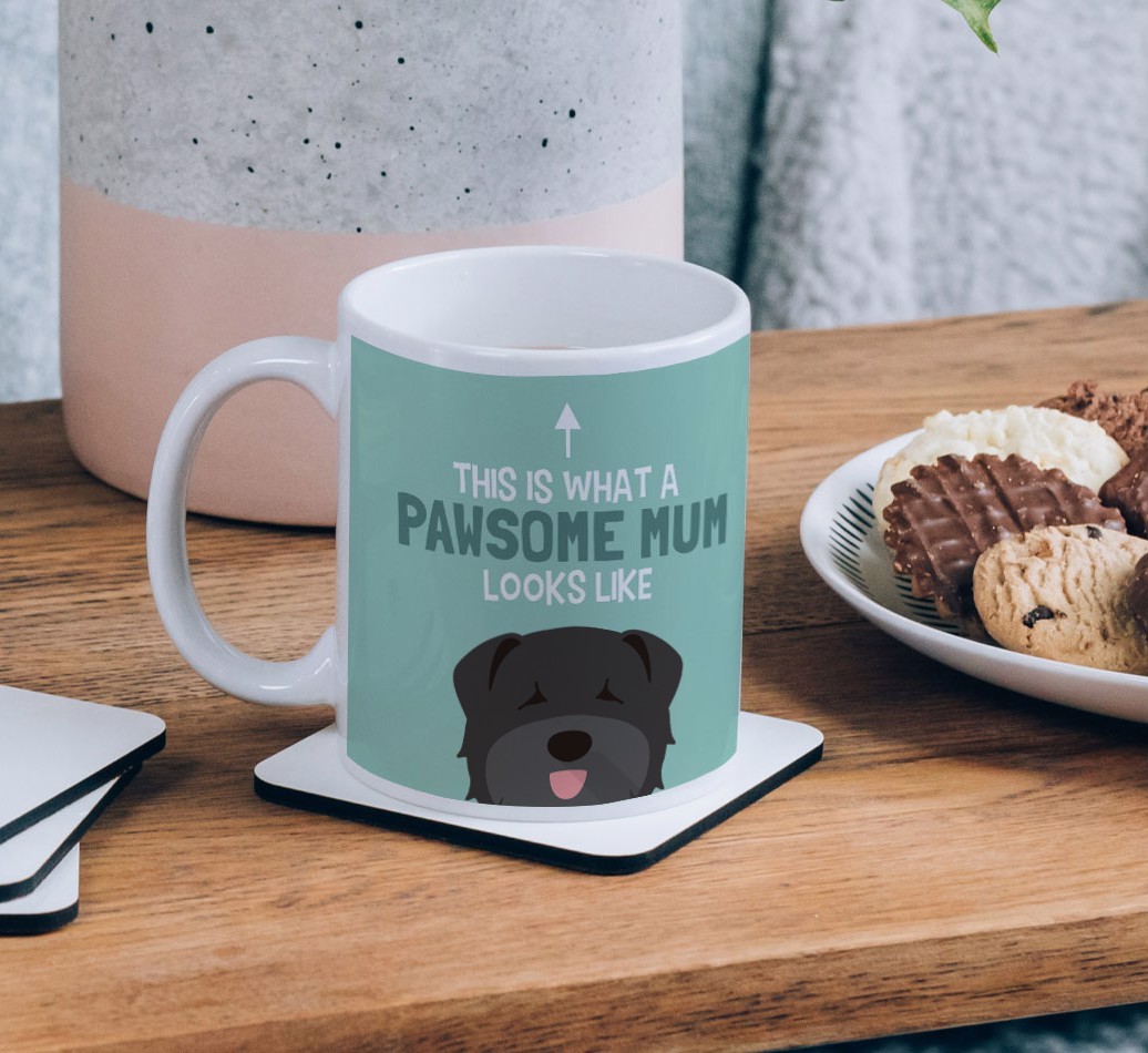 Pawsome Dog Mum: Mug with {breedFullName} Icon