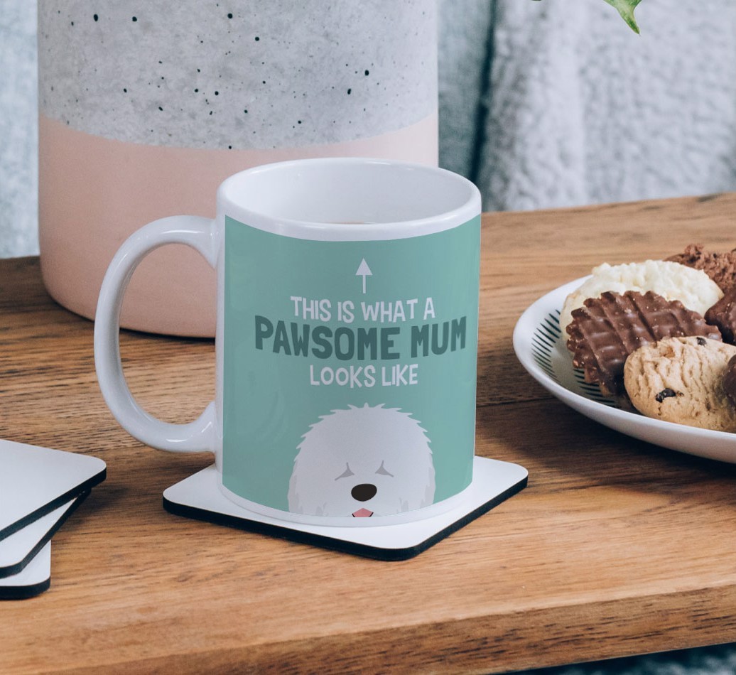 Pawsome Dog Mum: Mug with {breedFullName} Icon