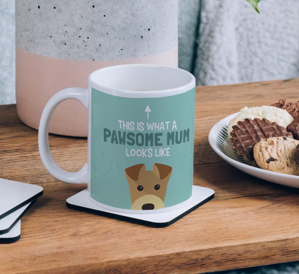Pawsome Dog Mum: Mug with {breedFullName} Icon