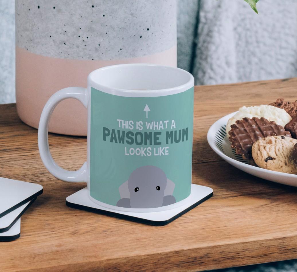 Pawsome Dog Mum: Mug with {breedFullName} Icon